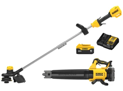 20V MAX* XR® Brushless Cordless String Trimmer and Blower Combo Kit with (1) DCB205 Battery & Charger