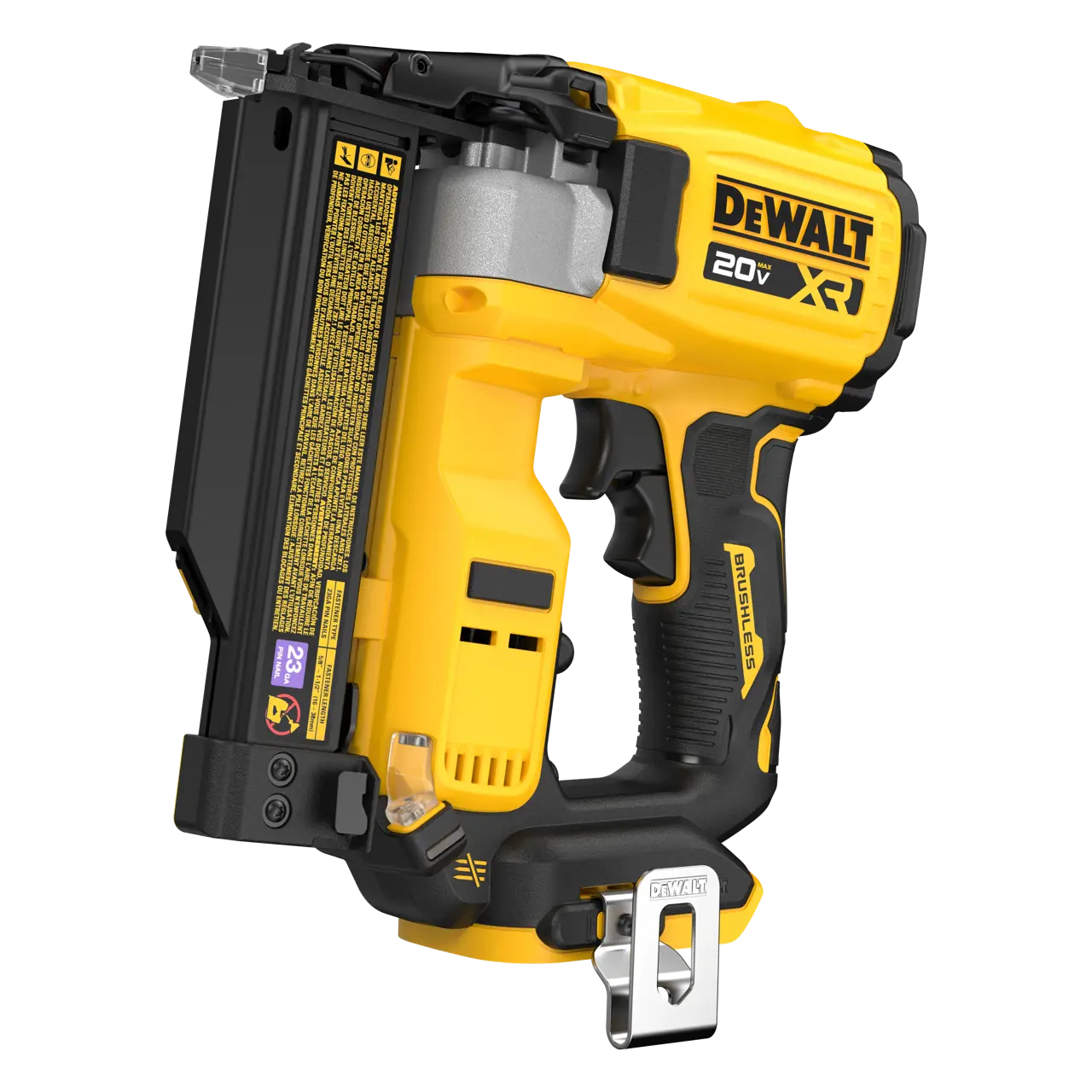 20V MAX* XR® Compact Series Brushless Cordless 23GA Pin Nailer (Tool Only)