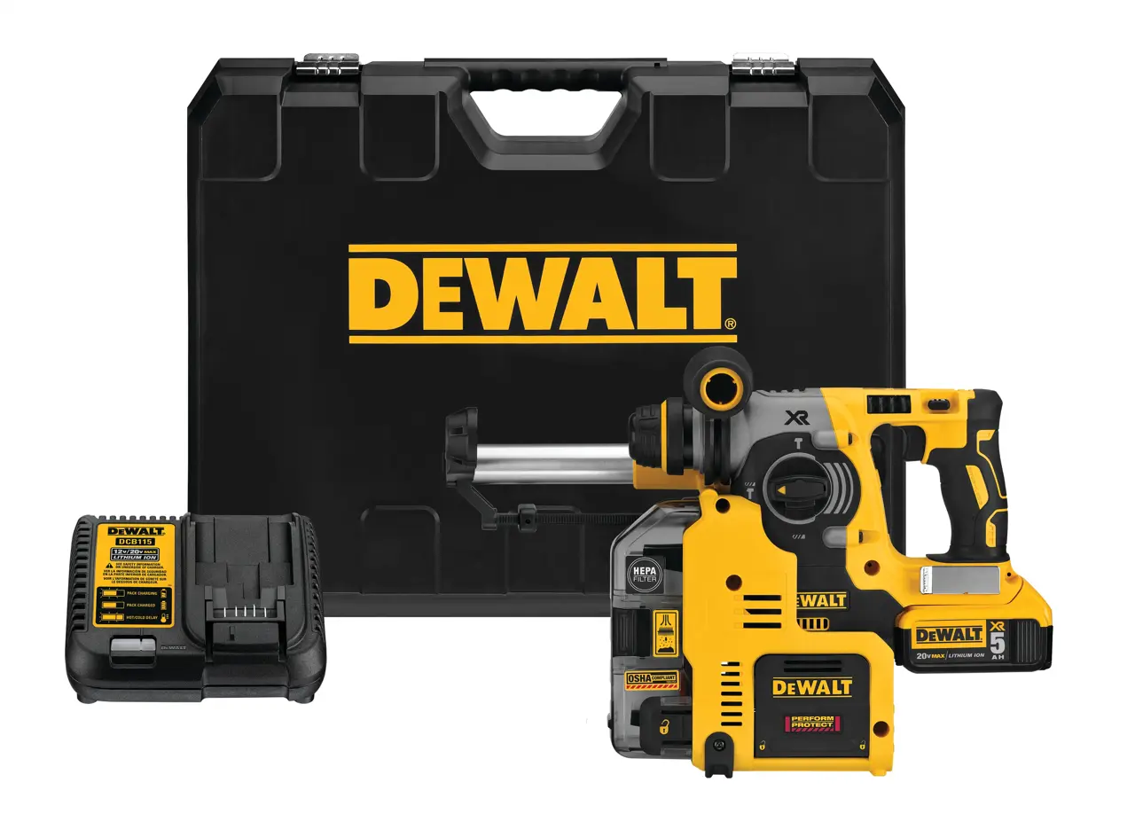 20V MAX* XR® L-shape 1-IN. SDS PLUS Rotary Hammer Kit with Onboard Dust Extractor