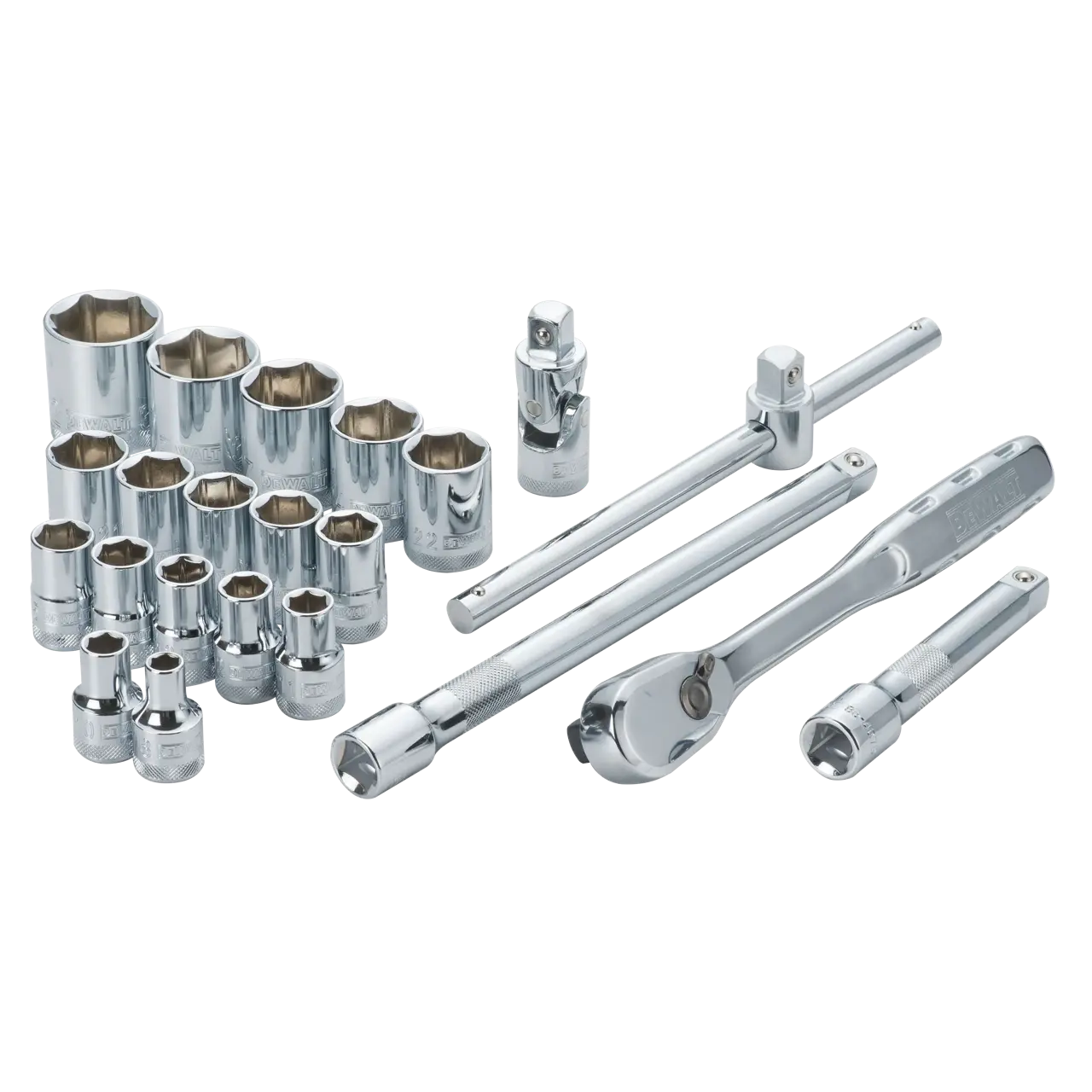 22-PC. 1/2 in Drive Metric Socket Set - 6 Point