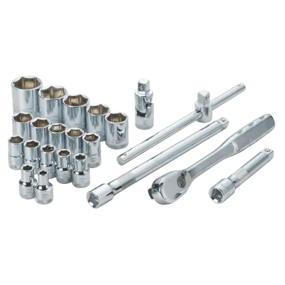 22-PC. 1/2 in Drive Metric Socket Set - 6 Point