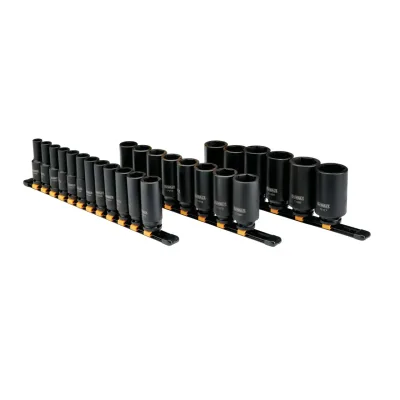 26 Piece 1/2 in Drive Deep Metric Impact Socket Set 6 PT