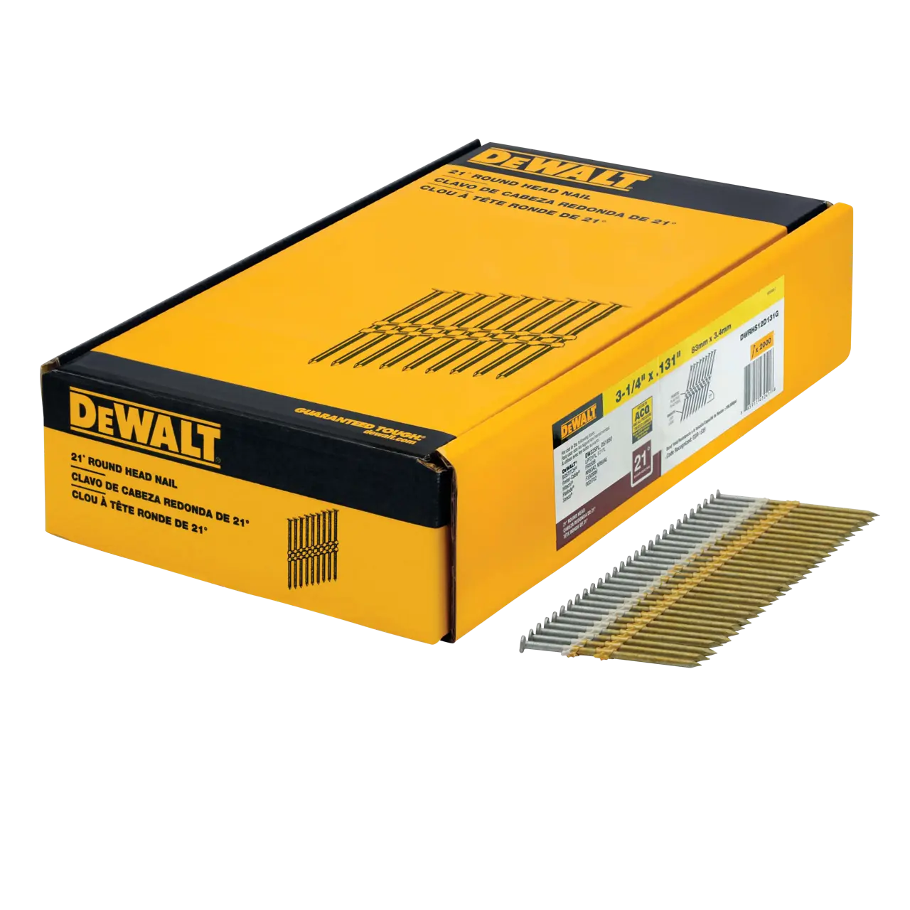 3-1/4-IN. X .131-IN. 21-Degree Smooth Galvanized Round Head Nails (2000-Pack)
