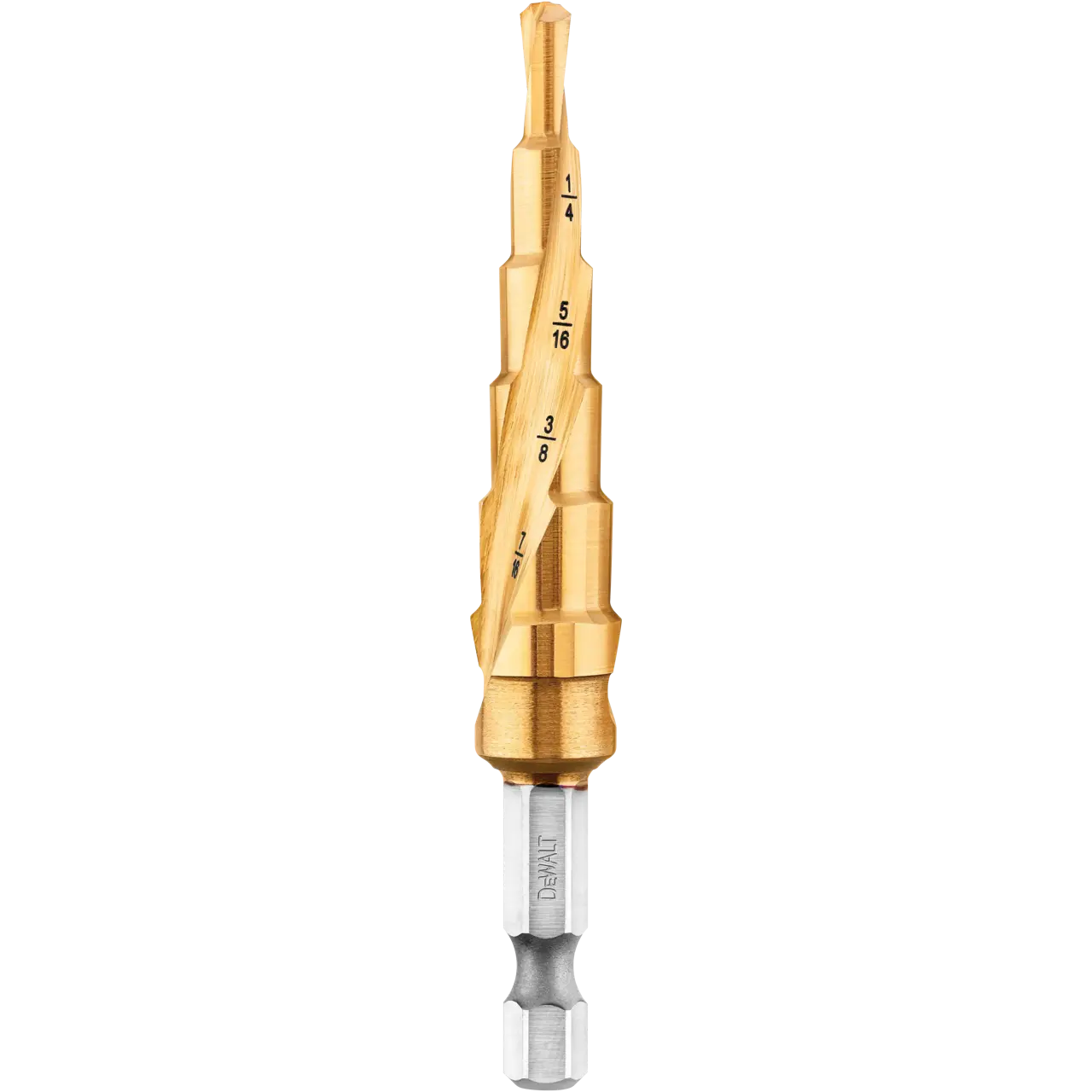 3/16-IN. - 1/2-IN. Impact Ready Titanium Nitride Coating Step Drill Bit
