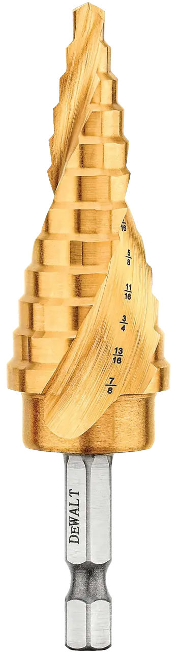 3/16-IN. - 7/8-IN. Impact Ready Titanium Nitride Coating Step Drill Bit