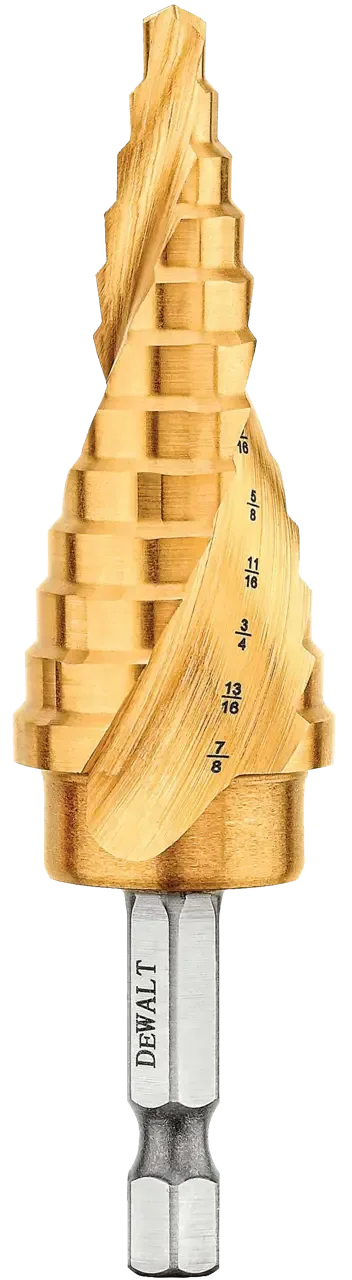 3/16-IN. - 7/8-IN. Impact Ready Titanium Nitride Coating Step Drill Bit