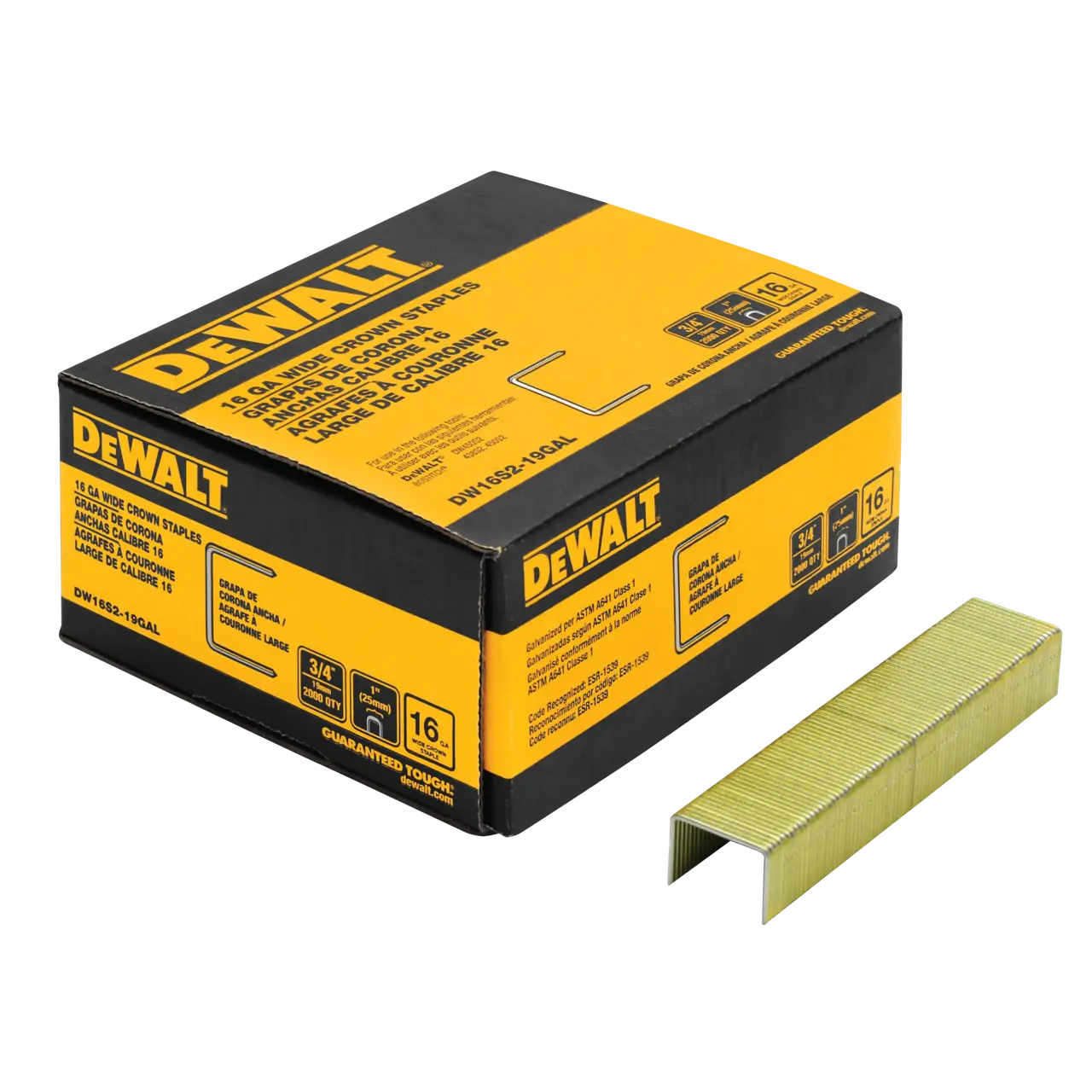 3/4-IN. 16 gauge 1-IN. Crown galvanized construction staples