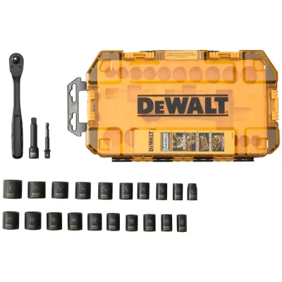 3/8-IN. 6 Pt. Impact Socket Set, Metric and Imperial - 23-PC.