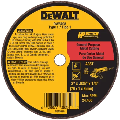 3-IN. X .035-IN. X 1/4-IN. A36T Fast Cutting Wheel