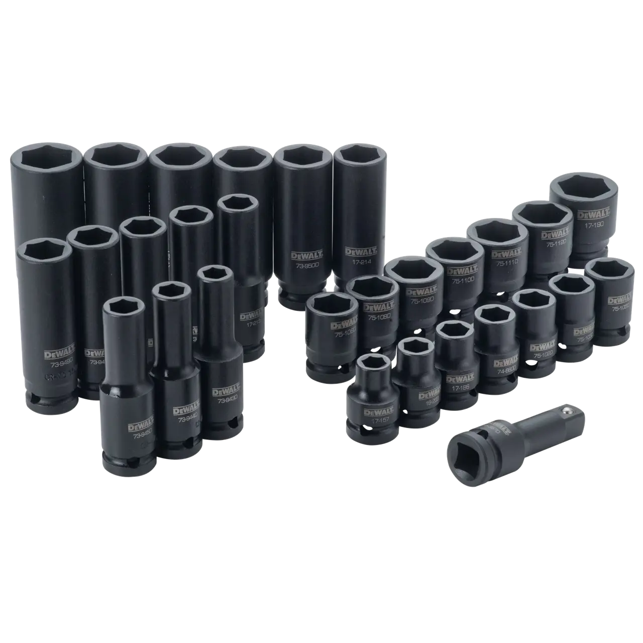 30 Piece 1/2 in Drive Combination Impact Socket Set 6 Pt