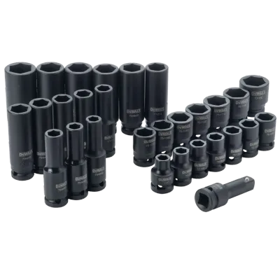30 Piece 1/2 in Drive Combination Impact Socket Set 6 Pt