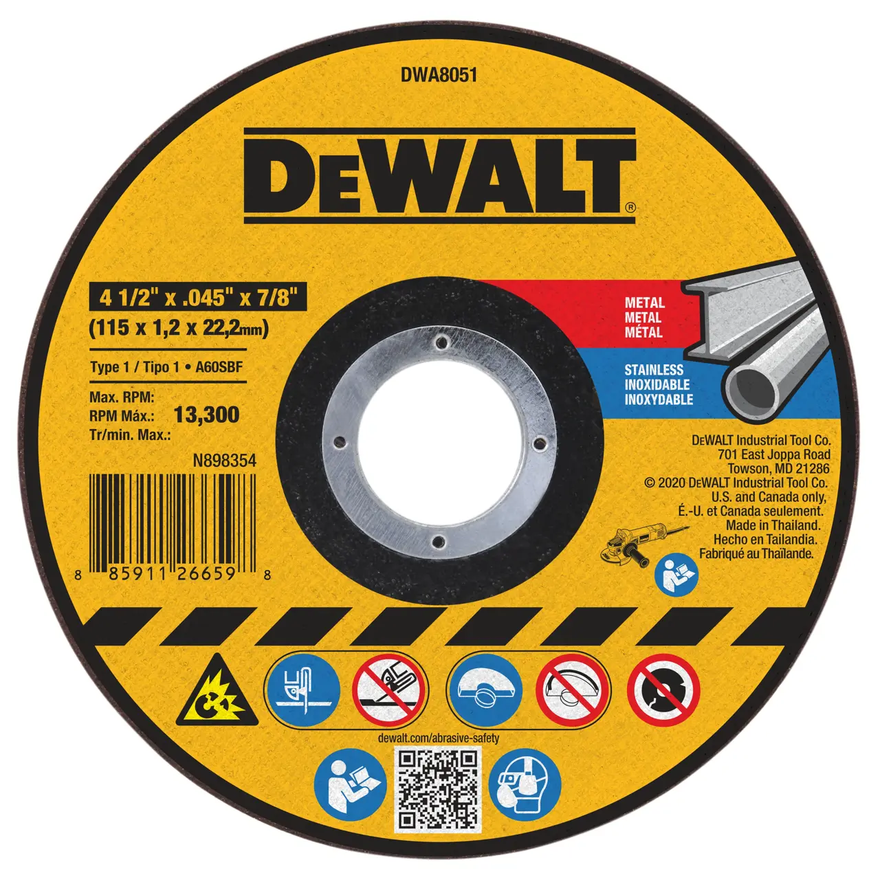 4-1/2-IN. X .045-IN. X 7/8-IN. T1 Cut-Off Wheel for Metal