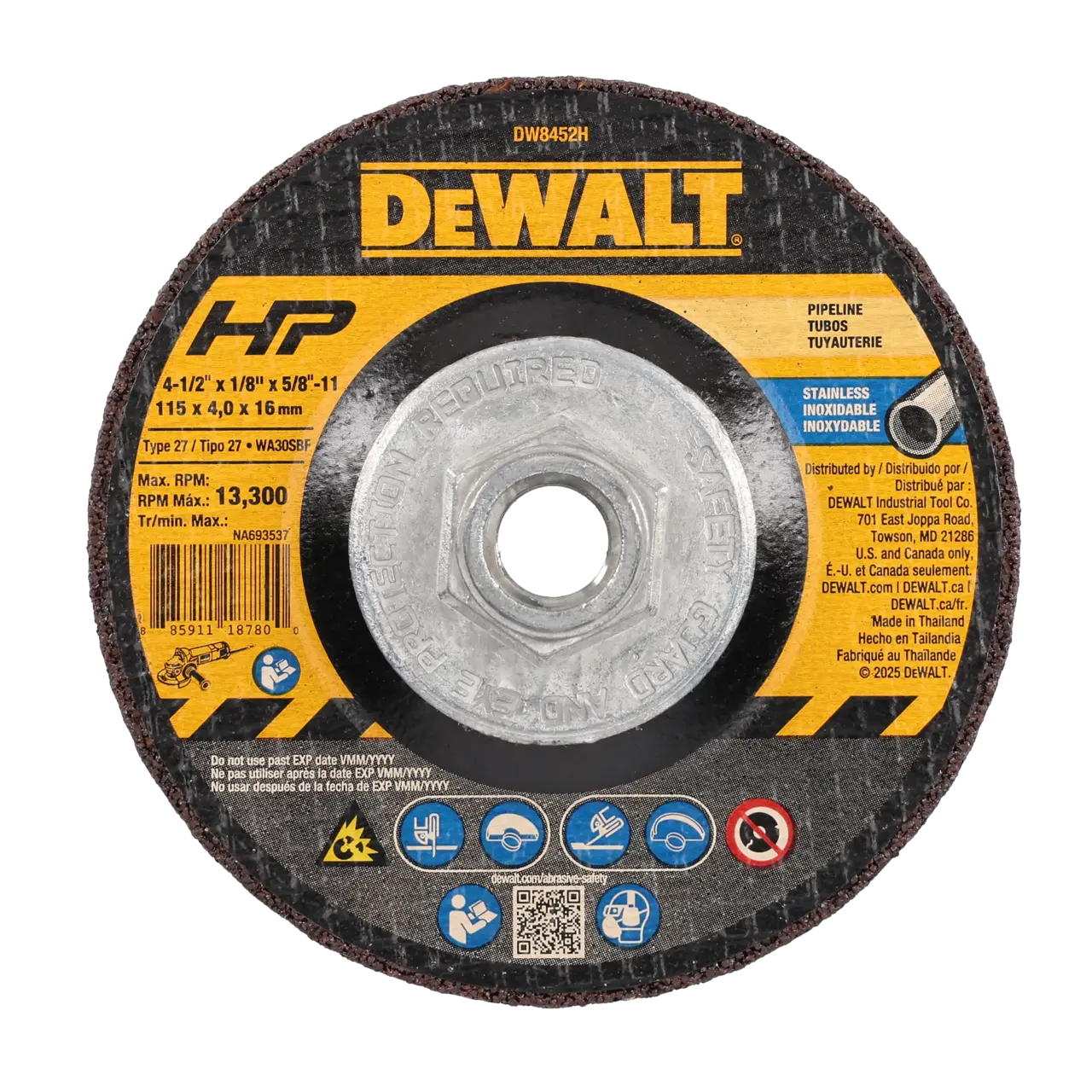 4-1/2-IN. X 1/8-IN. X 5/8-IN.-11 T27 Stainless Wheel