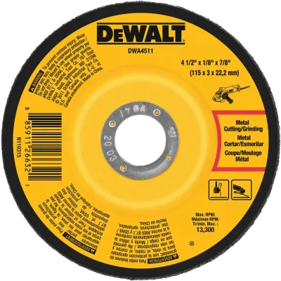 4-1/2-IN. X 1/8-IN. X 7/8-IN. T27 Metal Pipeline Grinding Wheel