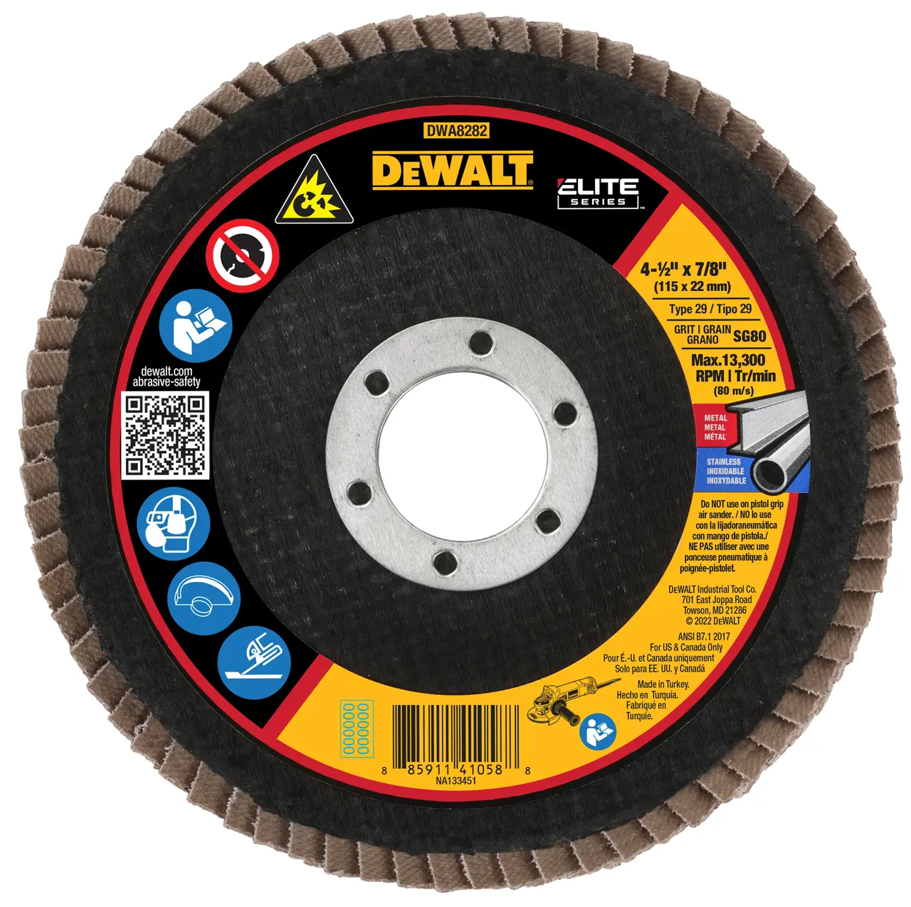 4-1/2-IN. X 7/8-IN. 80G T29 elite ceramic flap disc