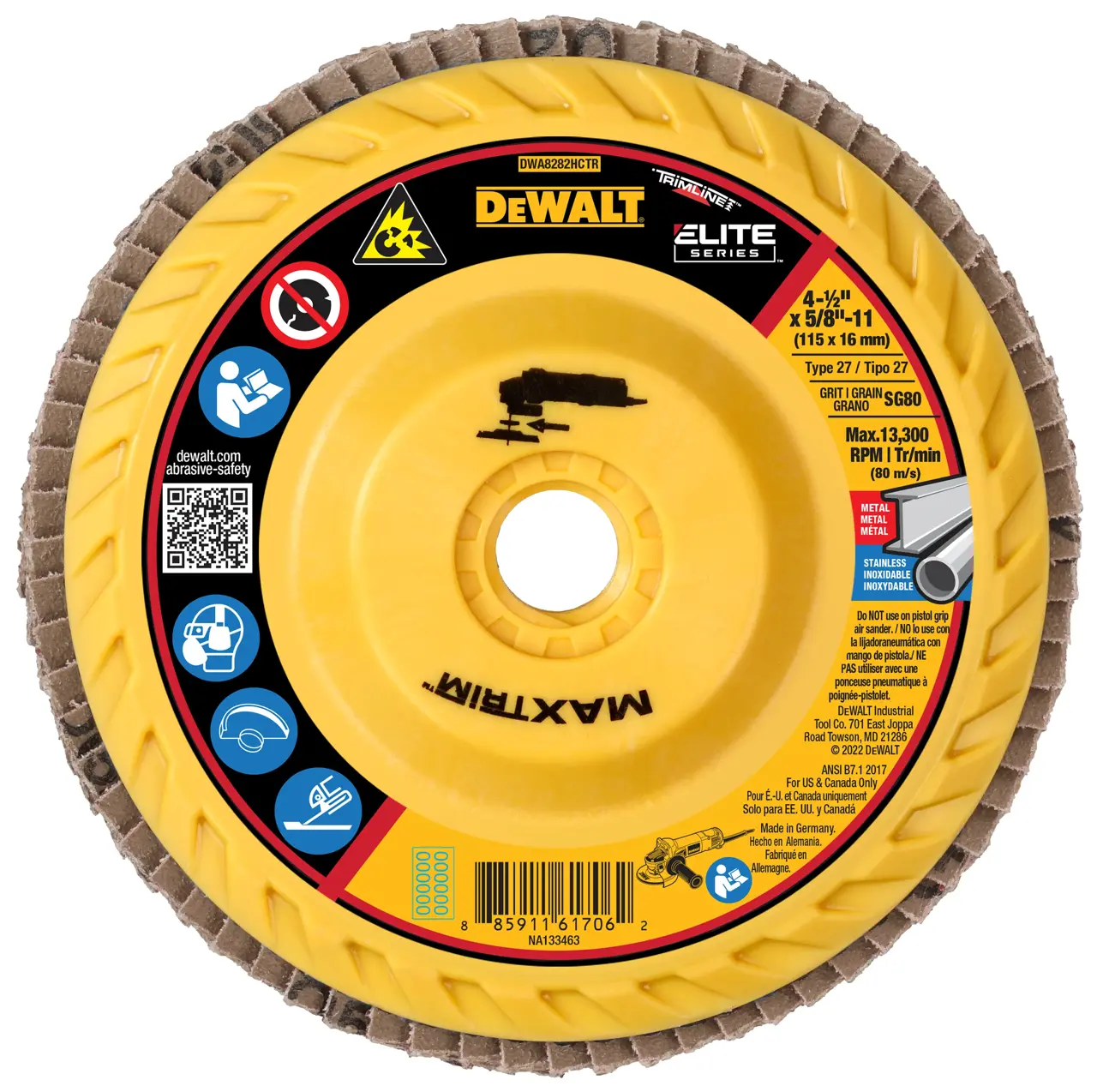 4-1/2X5/8-11IN 80G T27 Elite Ceramic Trim F