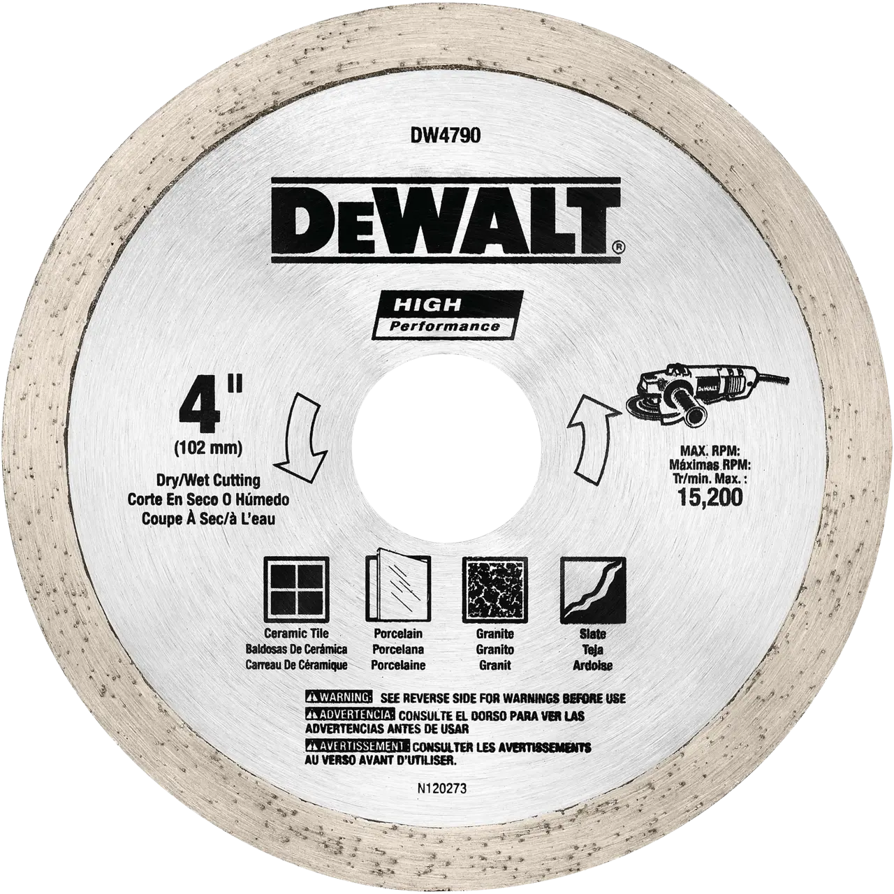 4-IN. X 0.060-IN. Wet/dry cutting tile diamond blade