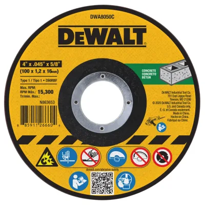 4-IN. X .045-IN. X 5/8-IN. T1 cut-off wheel for concrete & masonry