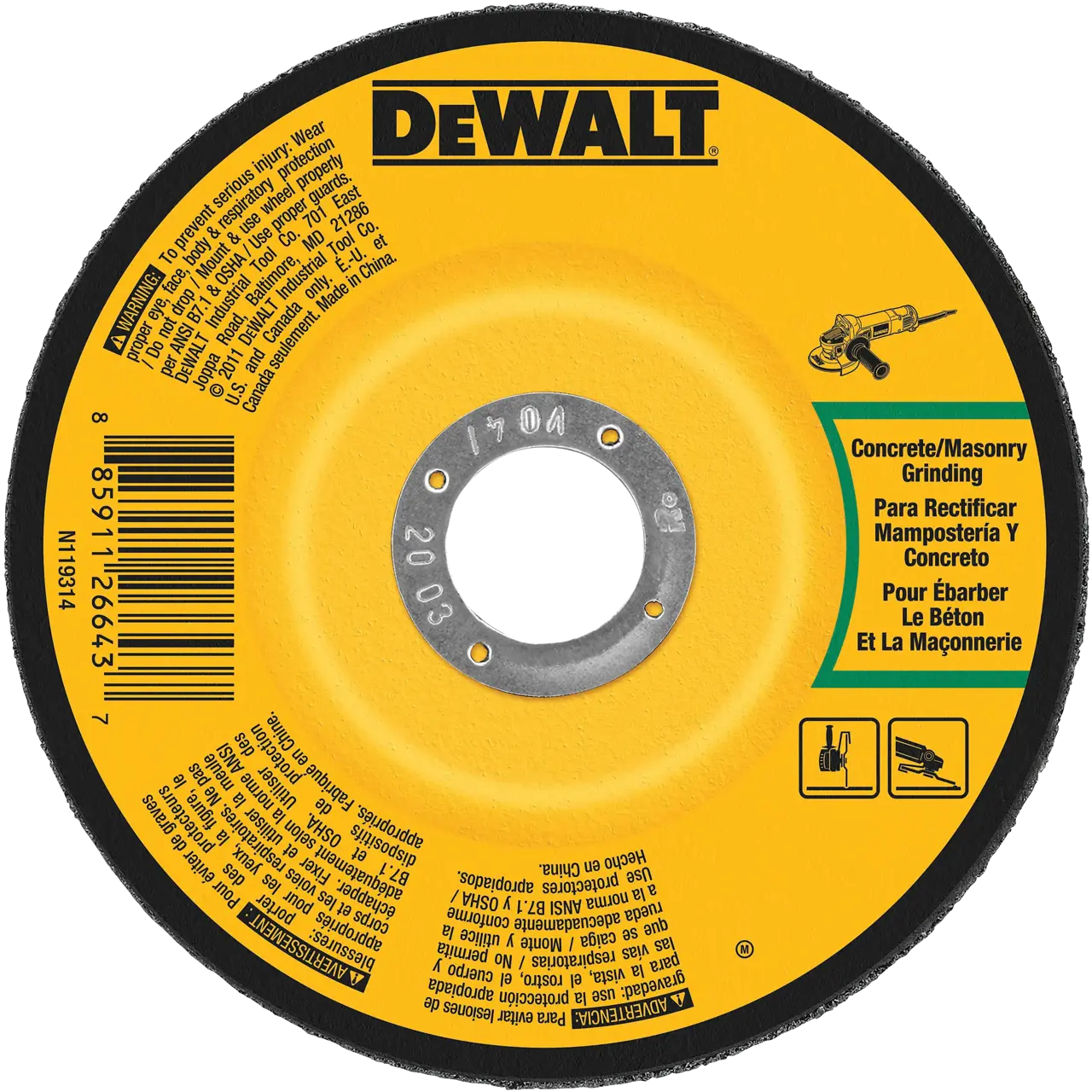 4-IN. X 1/4-IN. X 5/8-IN. Concrete/Masonry Grinding Wheel