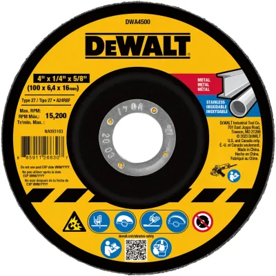 4-IN. X 1/4-IN. X 5/8-IN. Metal & Stainless Grinding Wheel