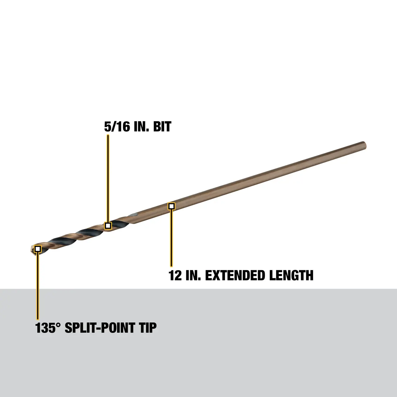 5/16-IN. X 12-IN. Black oxide drill bit