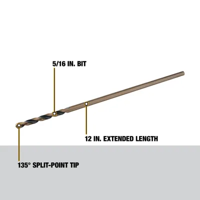 5/16-IN. X 12-IN. Black oxide drill bit