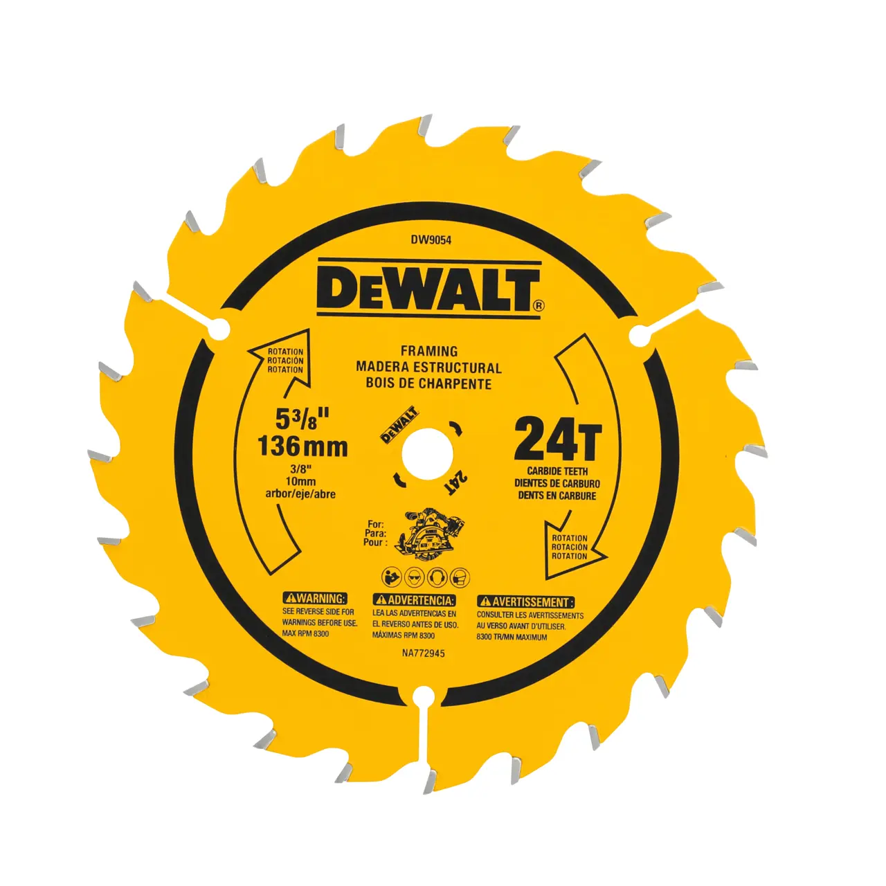 5-3/8-IN. 24T Carbide Saw Blade for Wood