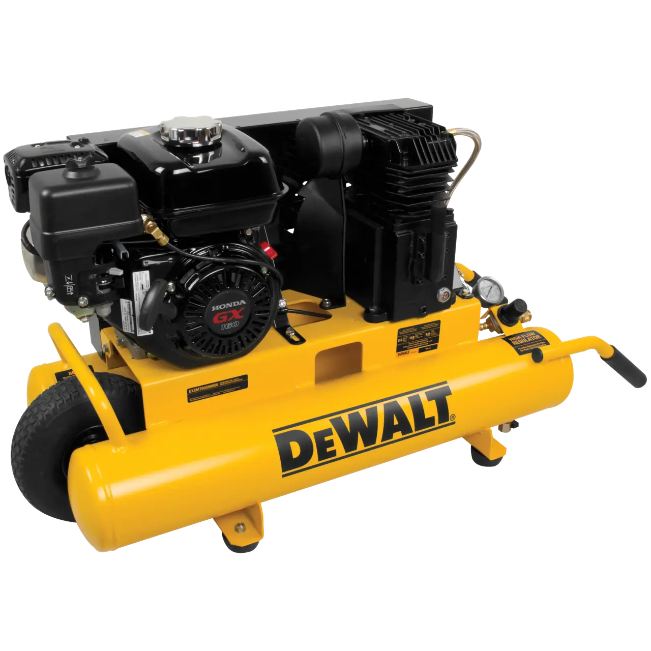 5.5 HP belt drive gas-powered wheelbarrow air compressor (8 gal) (150 PSI)