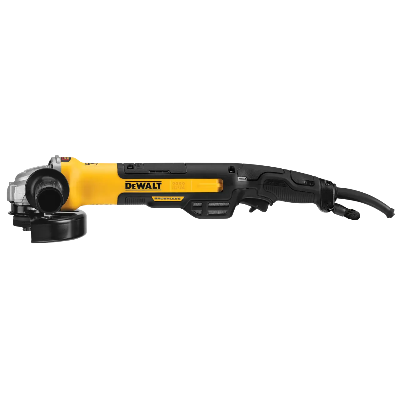 5-IN. - 6-IN. (127mm - 150mm) Brushless Small Angle Grinder, Rat Tail with Kickback Break, No Lock-on