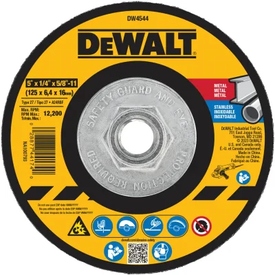 5-IN. X 1/4-IN. X 5/8-IN.-11 T27 Aluminum Oxide Grinding Wheel for Metal & Stainless