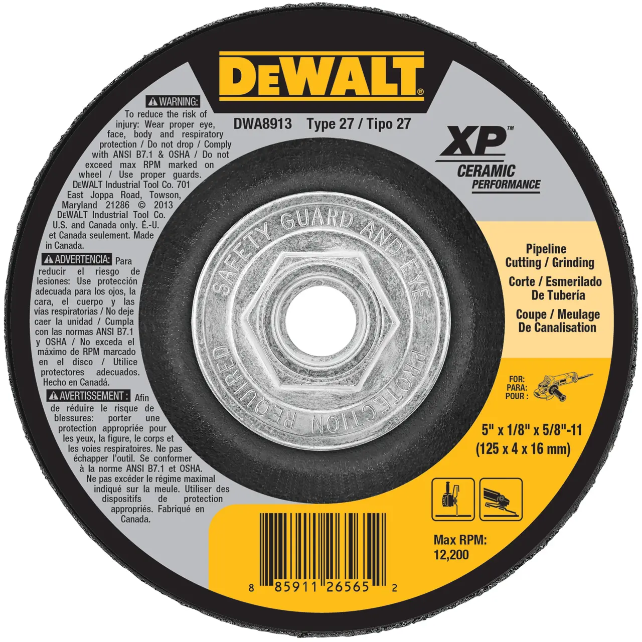 5-IN. X 1/8-IN. X 5/8-IN. Ceramic metal & stainless cutting & grinding