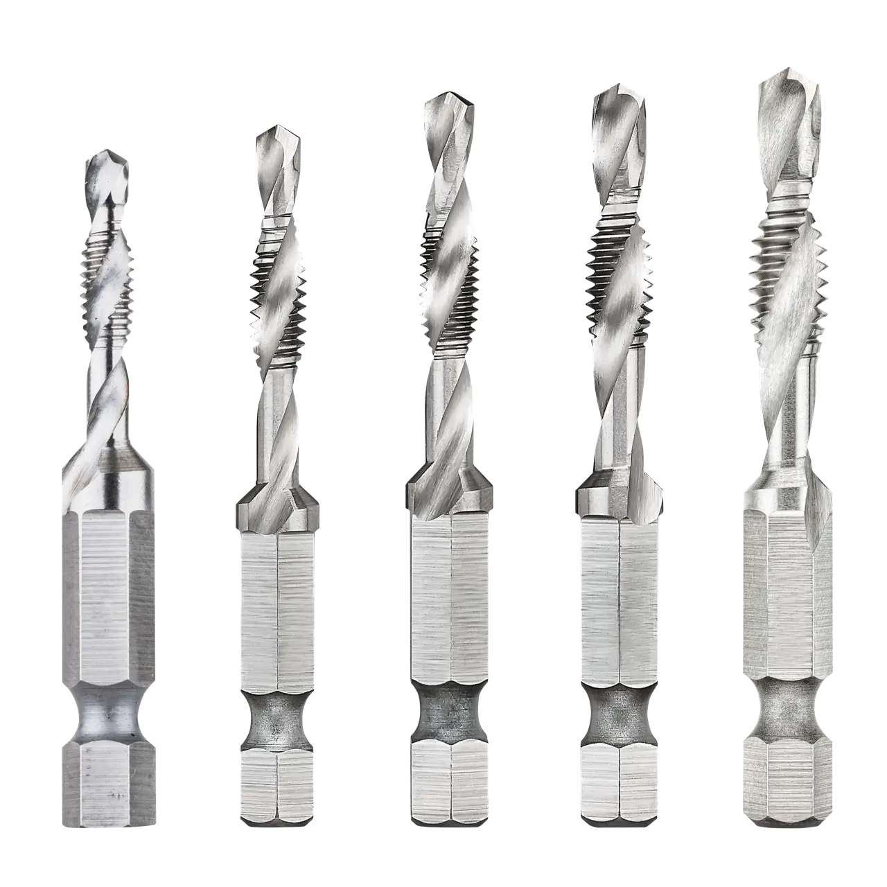 5-PC. Drill tap set 1/4-IN. Capacity