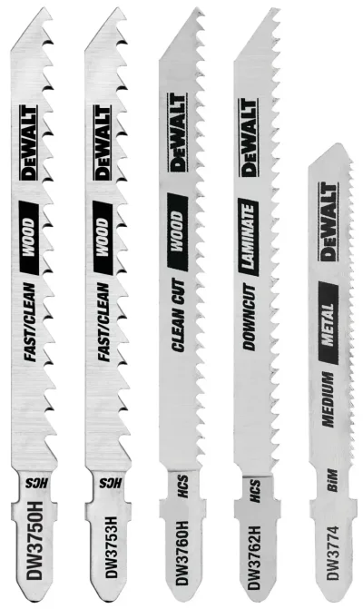 5-Piece t-shank jig saw blade set