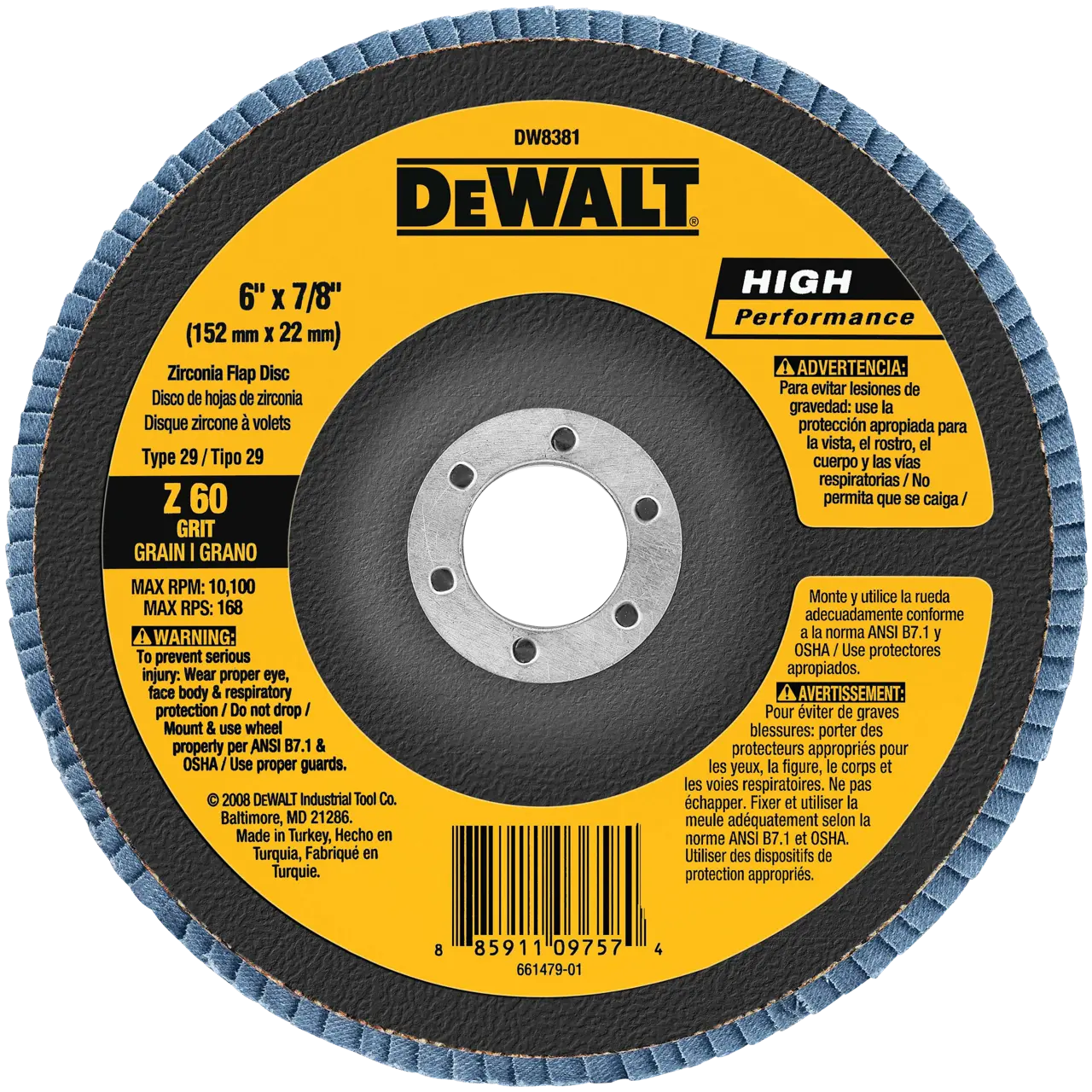 6-IN. X 7/8-IN. Type 29 Hp Flap Disc (60 Grit)