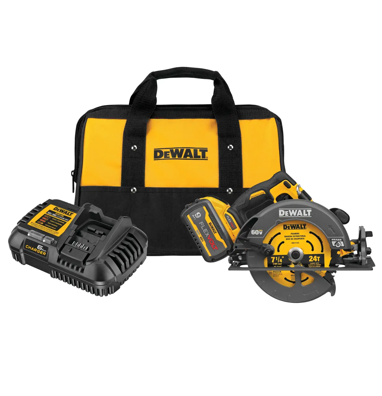 DEWALT 60V MAX* Brushless Cordless 7-1/4-IN. Circular Saw with Electronic Brake Kit DCS578X1