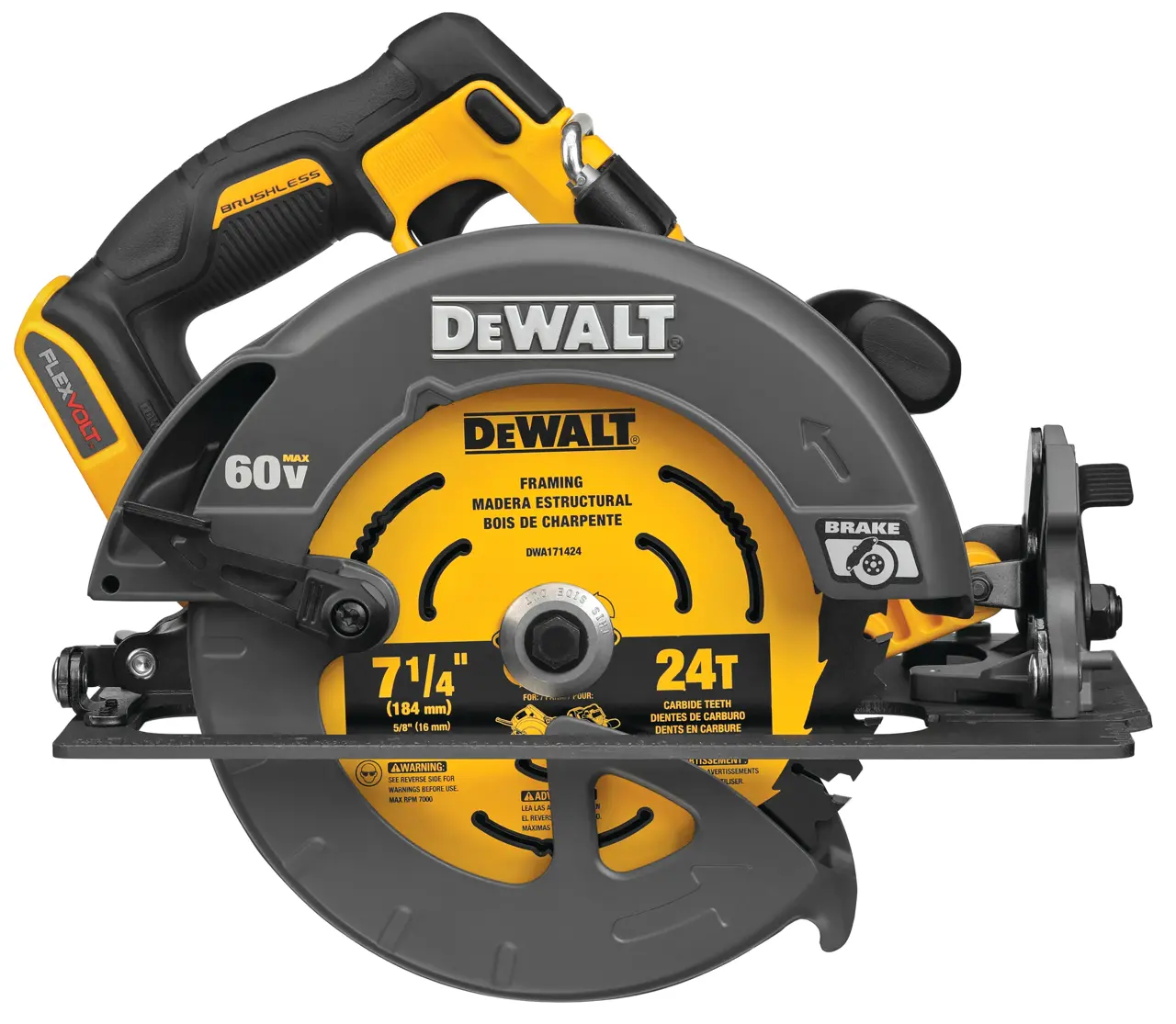 60V MAX** brushless cordless 7-1/4-IN. Circular saw with electronic brake (TOOL ONLY)