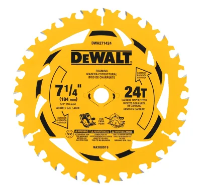 DEWALT 7-1/4-IN. 24T circular saw blade (3-Pack) DWA271424PK3