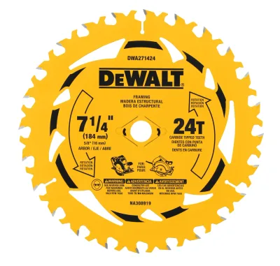 DEWALT 7-1/4-IN. 24T Circular Saw Blade (3-Pack) DWA271424PK3L