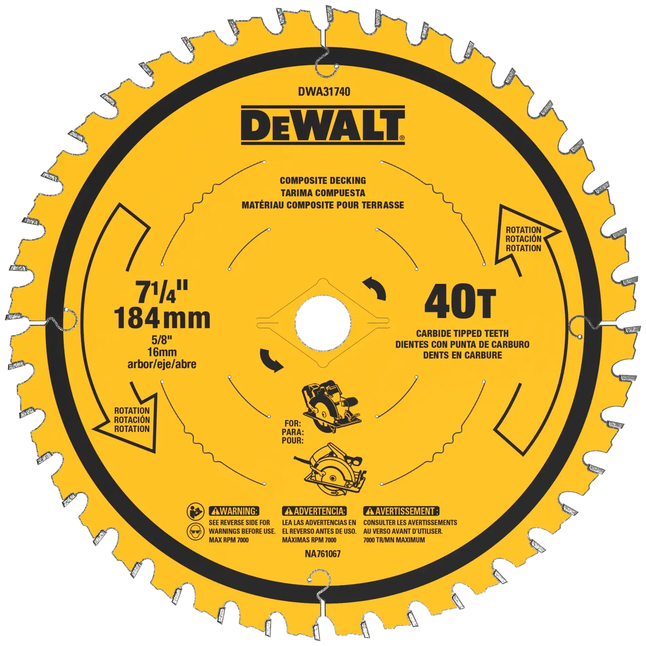 7 1/4-IN. 40T composite decking blade