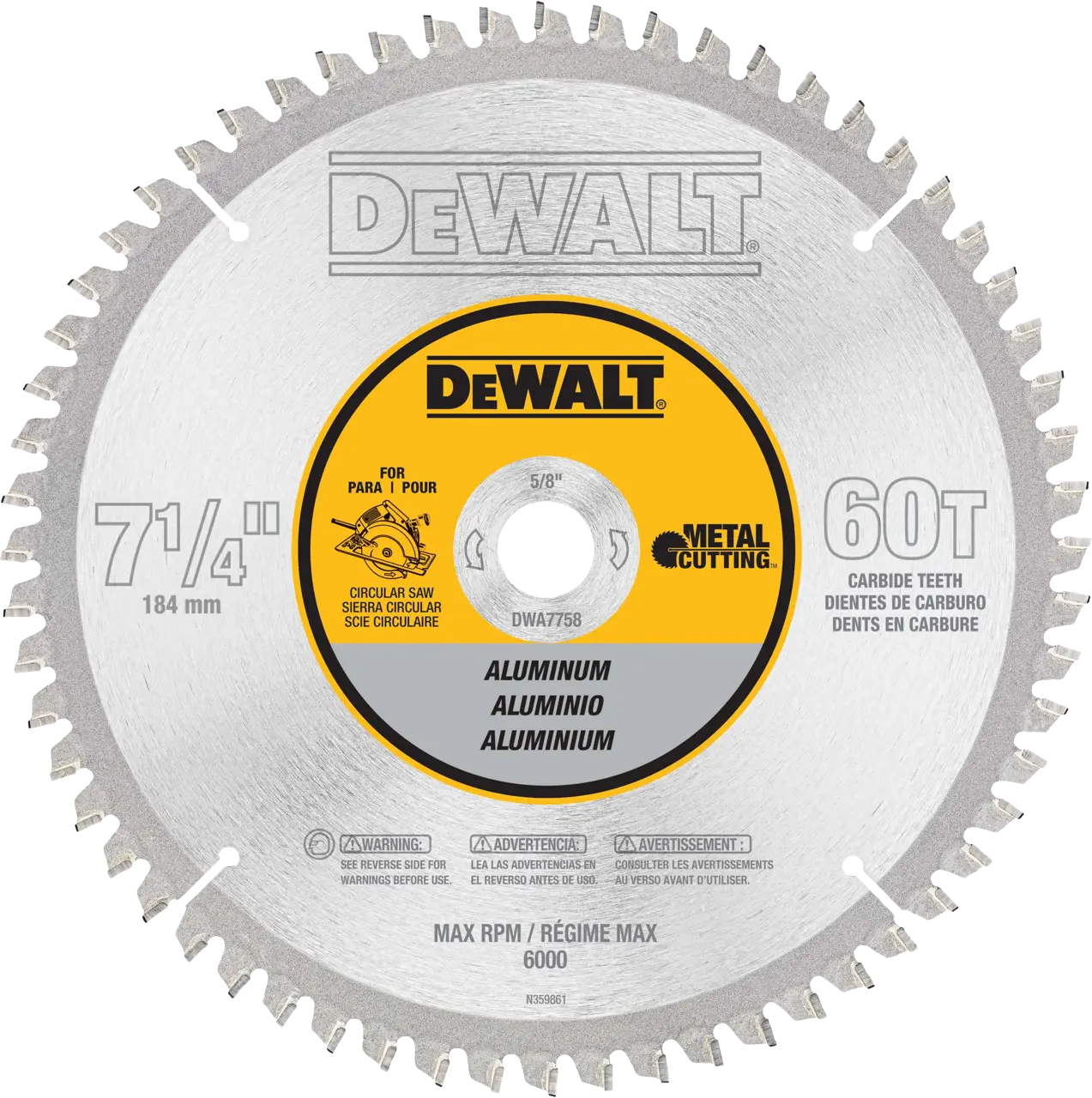 7-1/4-IN. 60T Metal Cutting Circular Saw Blade (184mm)