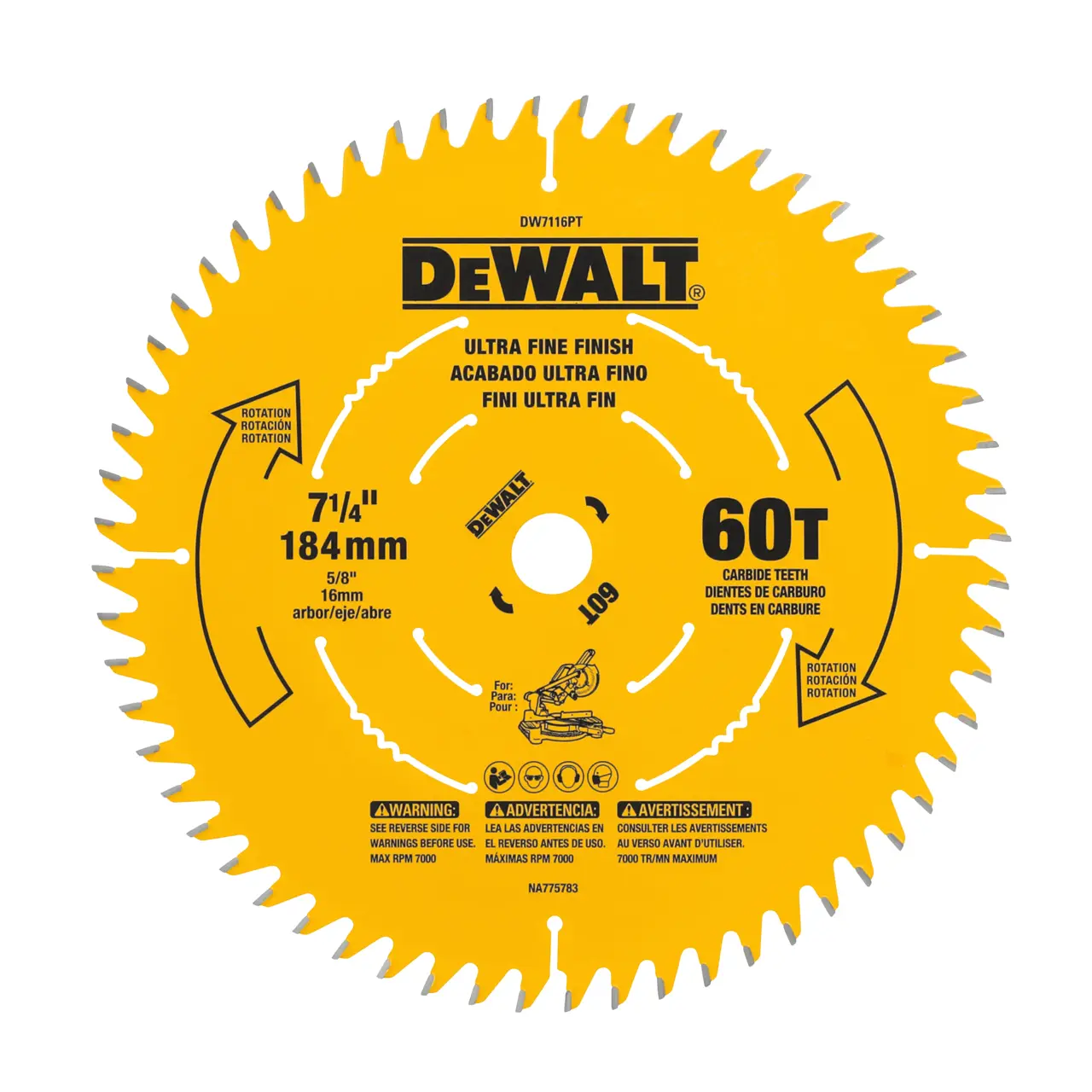 7-1/4-IN. 60T precision trim miter saw blade