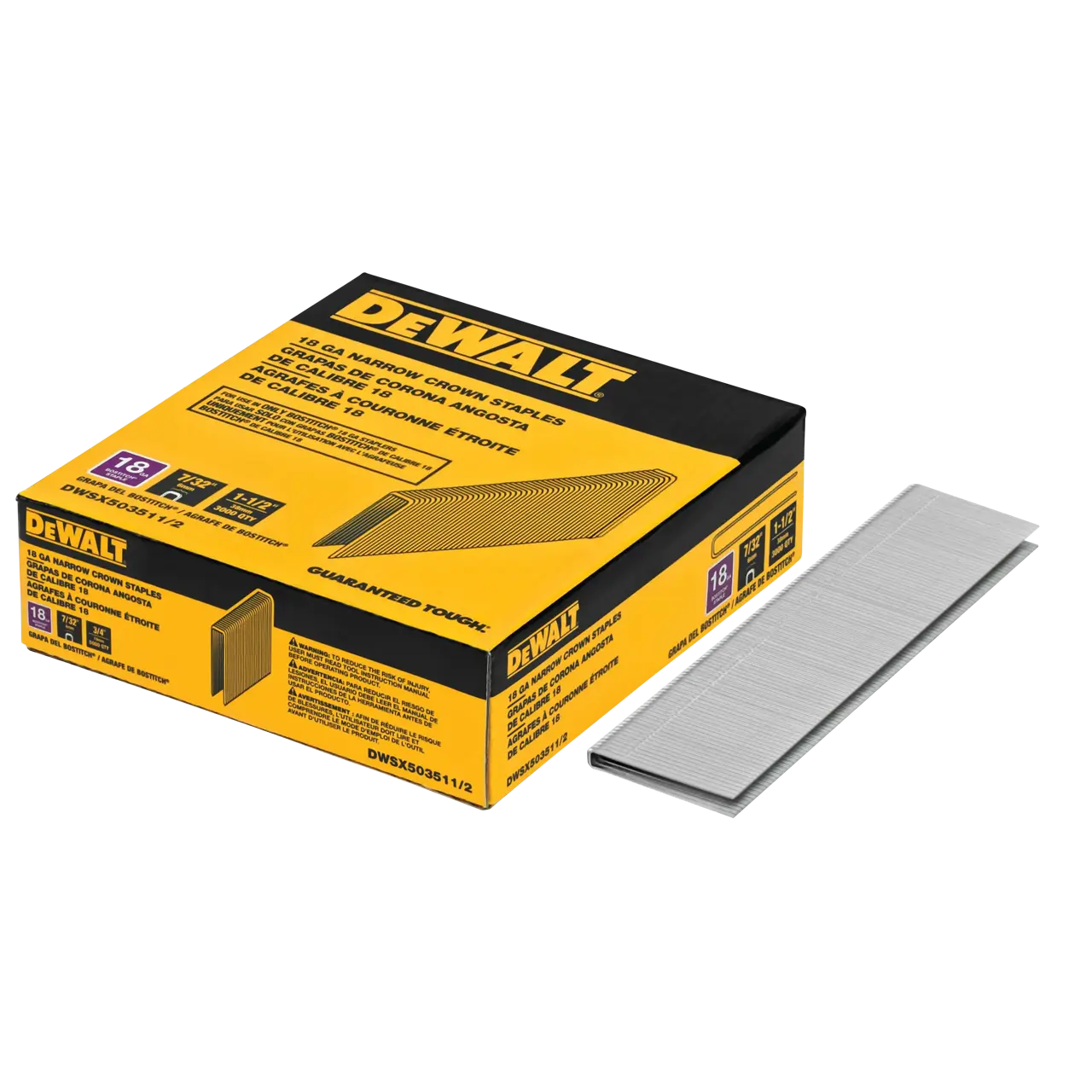 7/32-IN. Crown, 1-1/2-IN. Sx Finish Staple (18 Gauge) (3,000 Pk)
