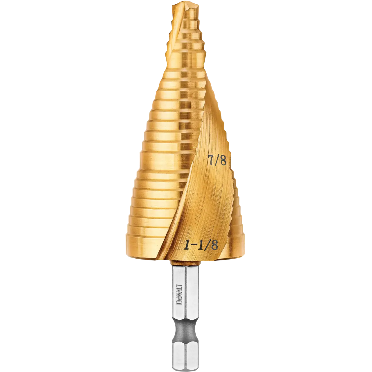 7/8-IN. - 1-1/8-IN. Impact Ready Titanium Nitride Coating Step Drill Bit Set