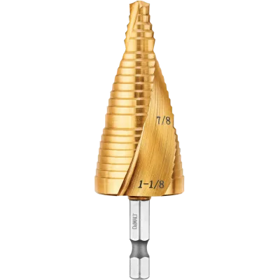7/8-IN. - 1-1/8-IN. Impact Ready Titanium Nitride Coating Step Drill Bit Set