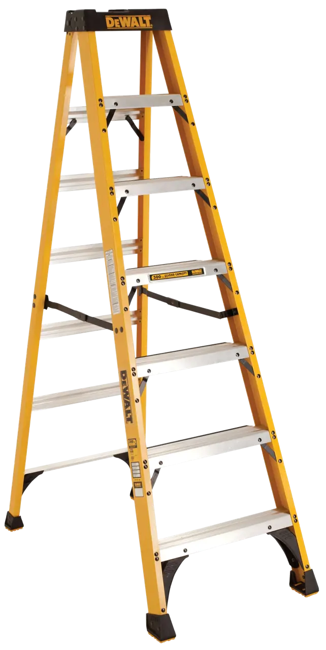 7' fiberglass stepladder 300 lbs load capacity