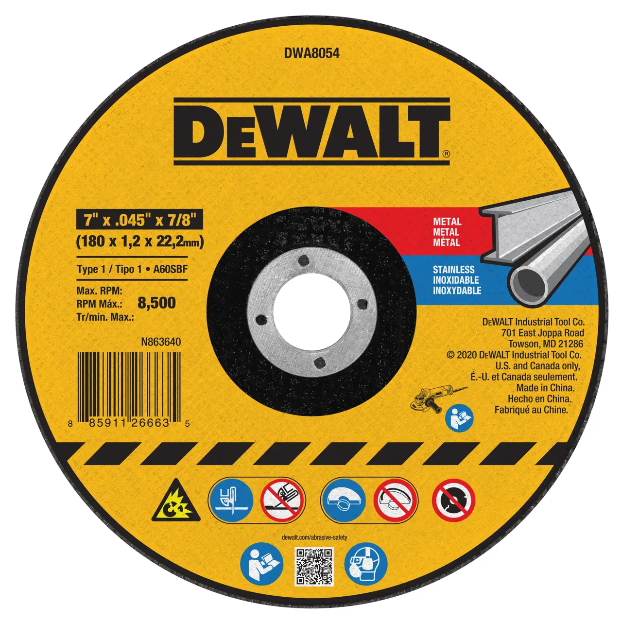 7-IN. X .045-IN. X 7/8-IN. T1 Cut-Off Wheel for Metal