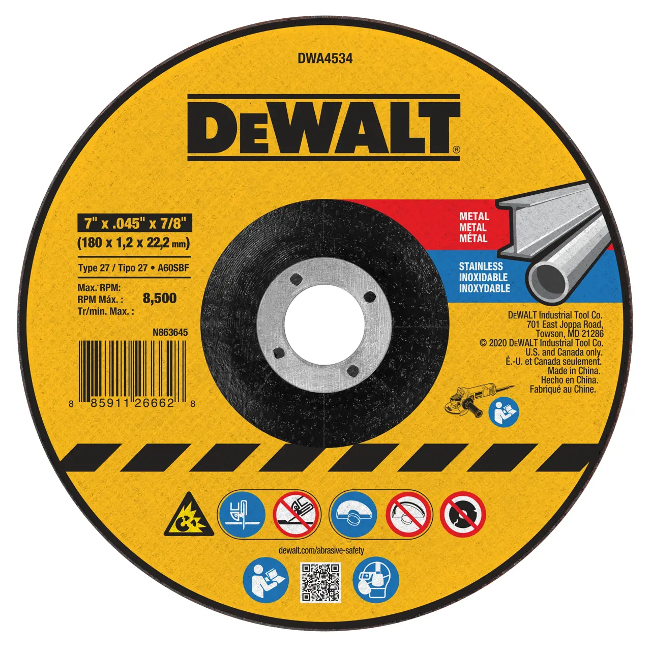 7-IN. X .045-IN. X 7/8-IN. T27 Aluminum Oxide Metal Cut-off Wheel
