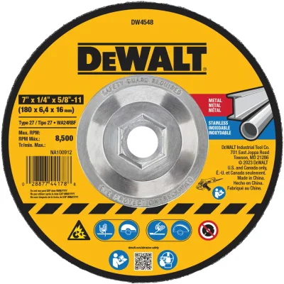 7-IN. X 1/4-IN. X 5/8-IN.-11 T27 Aluminum Oxide Grinding Wheel for Metal & Stainless