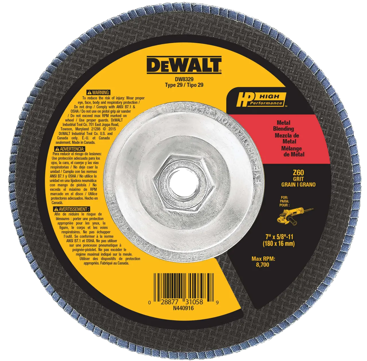 7-IN. X 5/8-IN.-11 Type 29 HP Flap Disc (60 Grit)