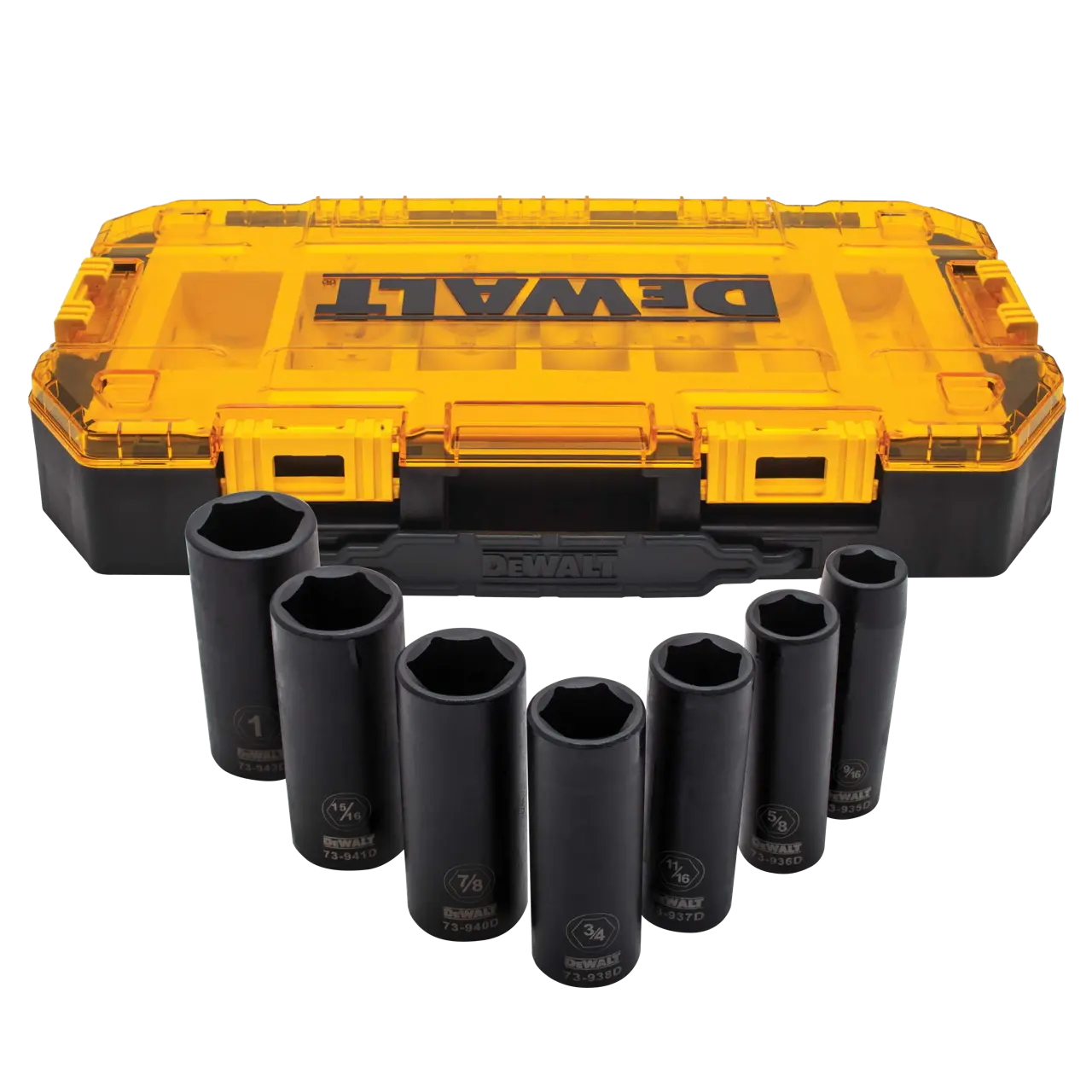 7 piece 1/2 in drive deep impact socket set